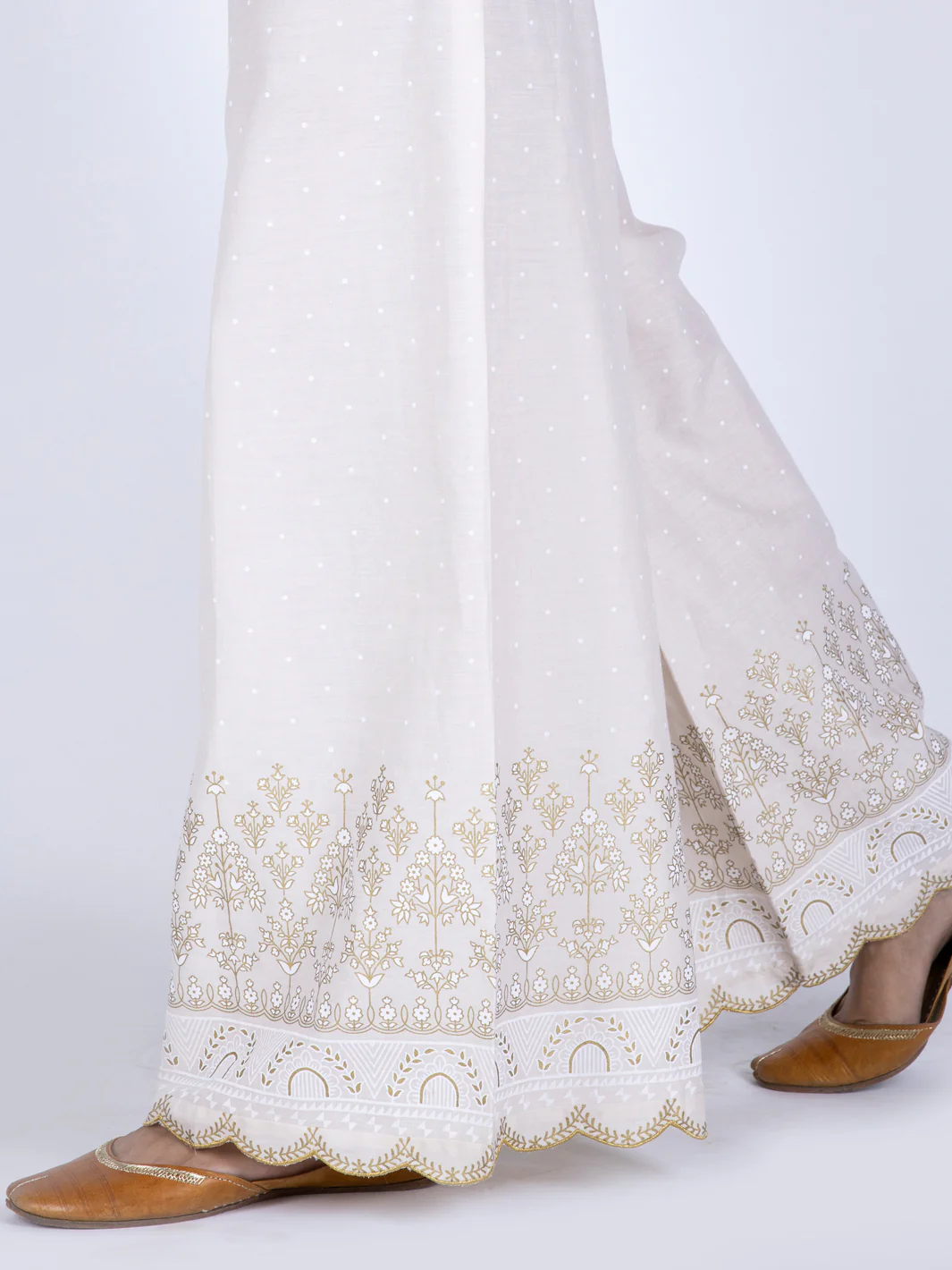Off White Cambric Trousers - AL-T-632 - Image 2