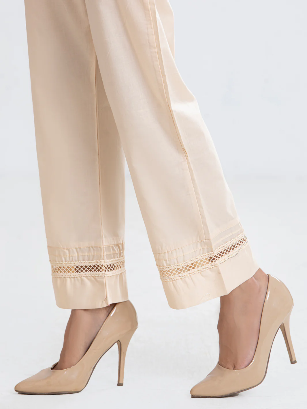Beige Lawn Trousers - AL-T-653 - Image 3