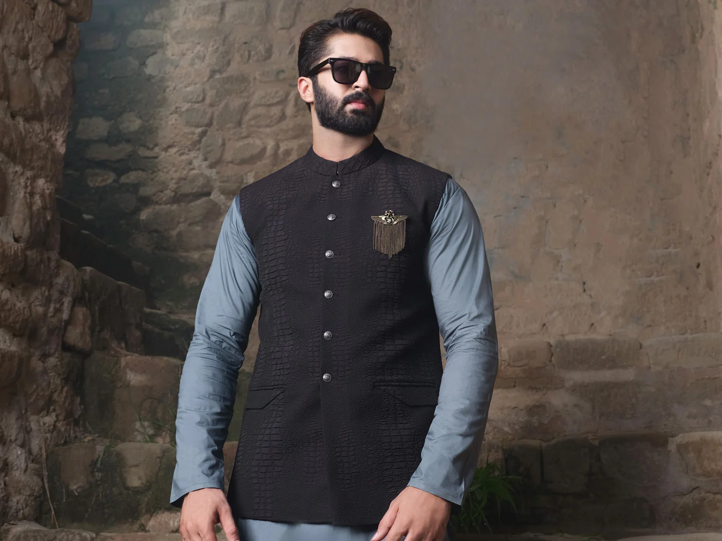 Black Blended Waistcoat - AL-WC-306 - Image 4