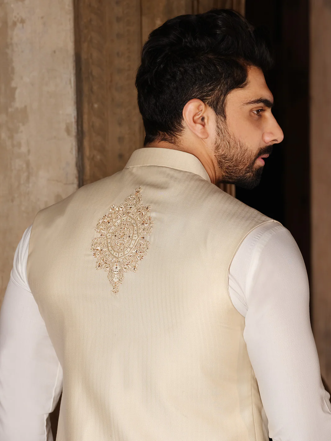 Cream Blended Waistcoat - AL-WC-319 - Image 3
