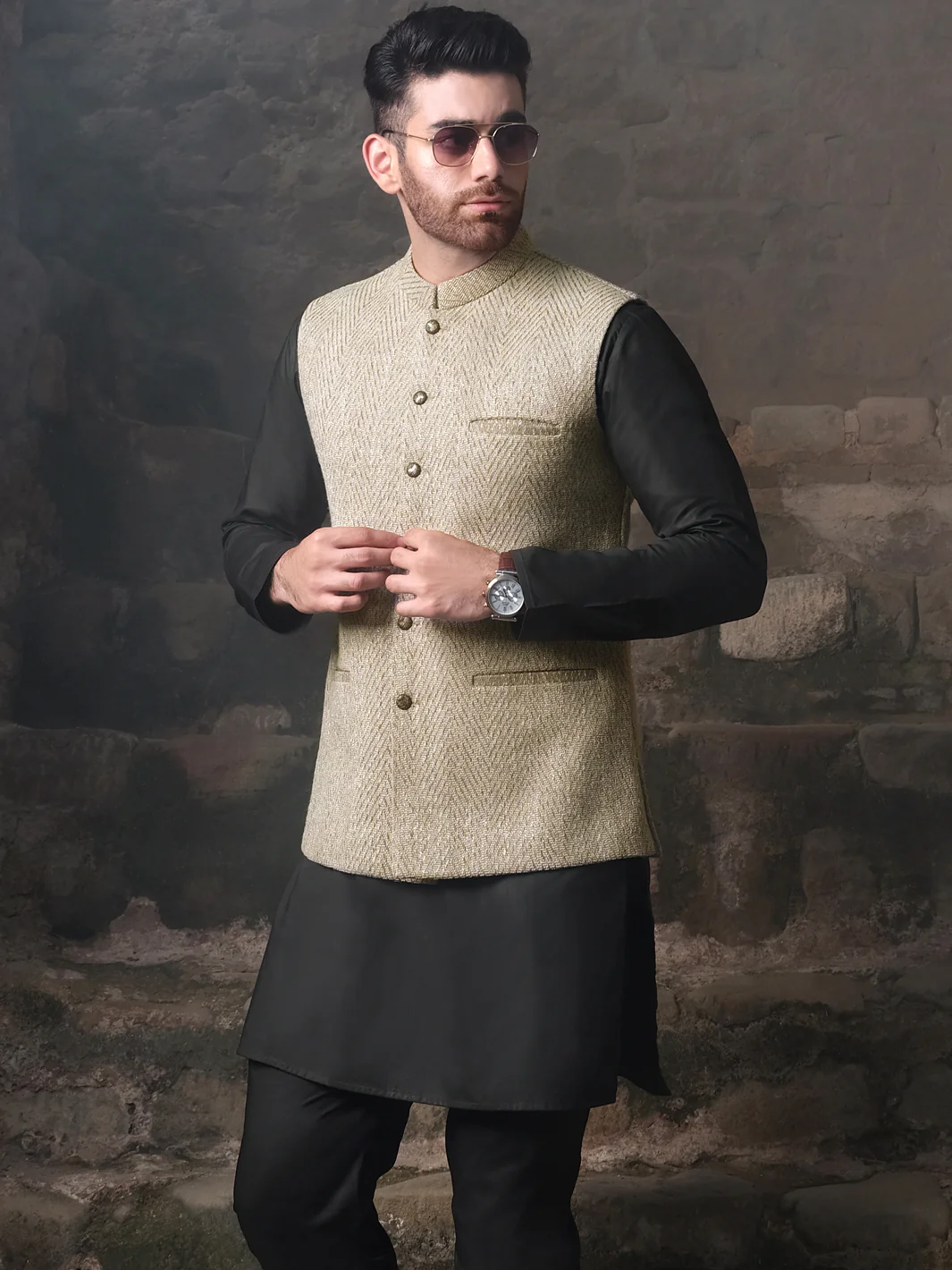Green Blended Waistcoat - AL-WC-323 - Image 3