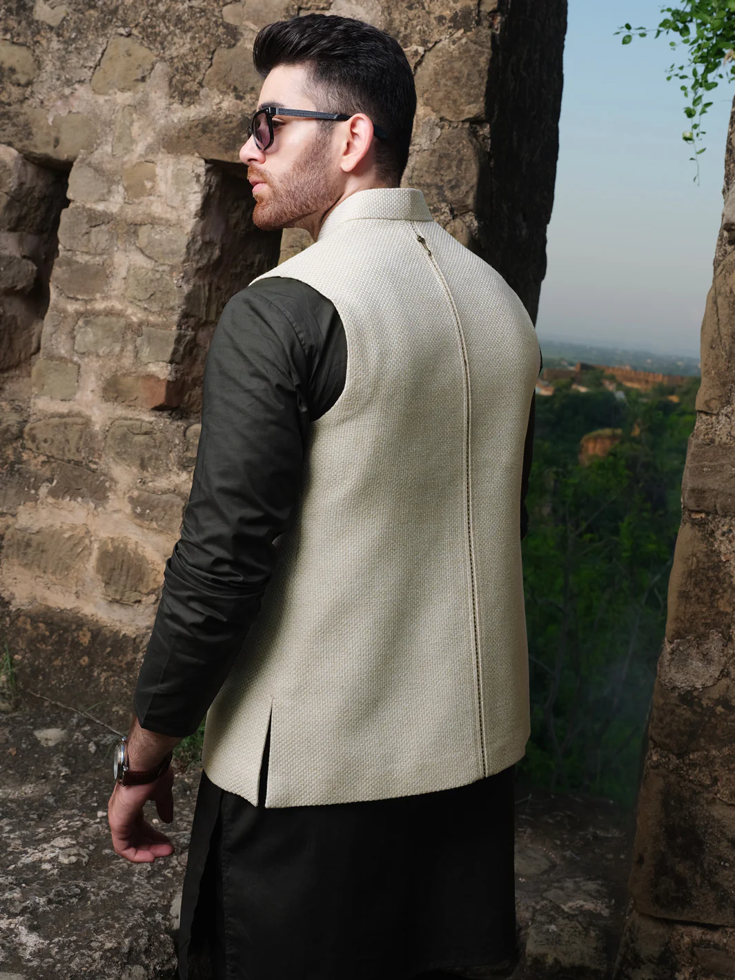 Off White Blended Waistcoat - AL-WC-336 - Image 3