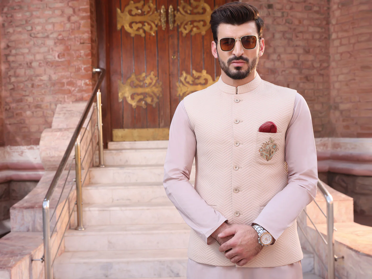 Beige Blended Waistcoat - AL-WC-344 - Image 3