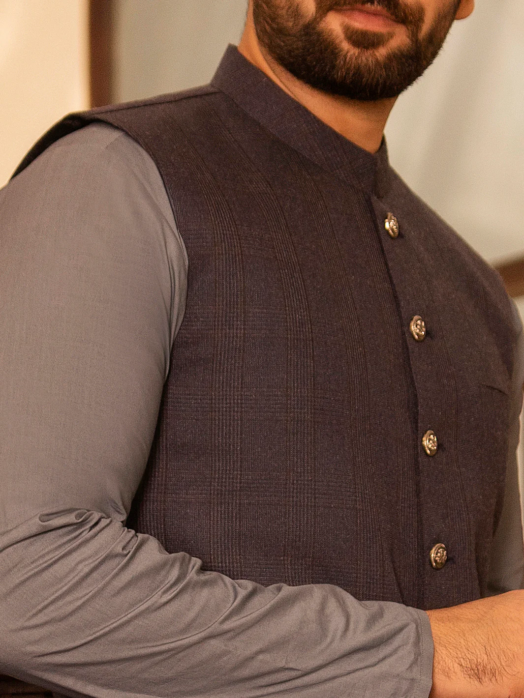 Grey Suiting Waistcoat - AL-WC-391 - Image 2