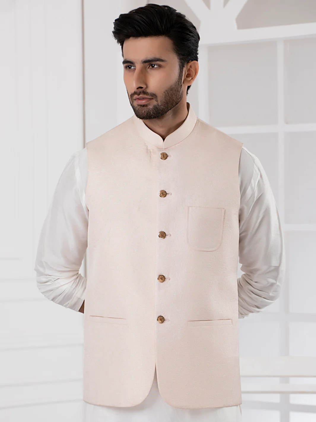 Light Pink Blended Waistcoat - AL-WC-404 - Image 2