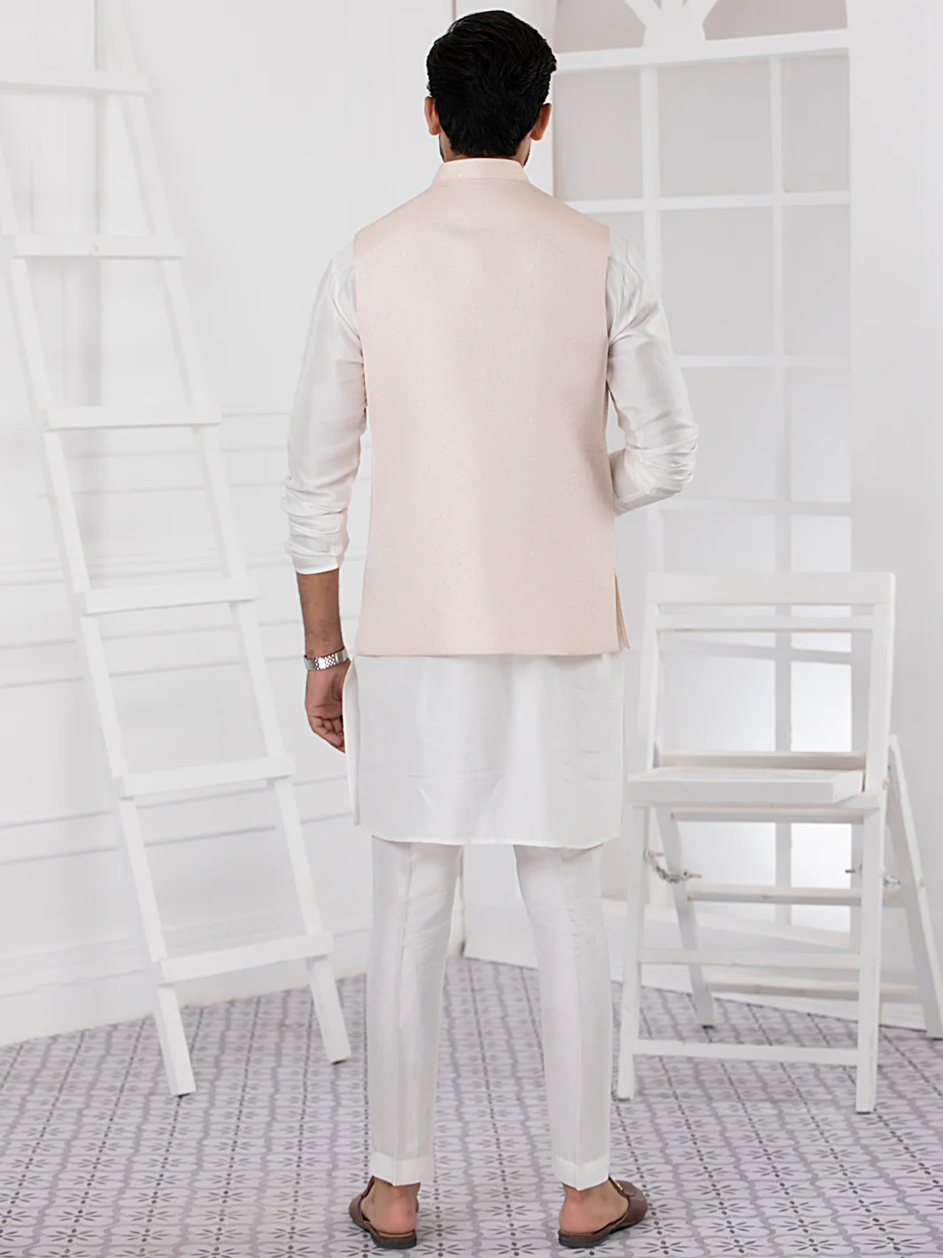Light Pink Blended Waistcoat - AL-WC-404 - Image 3