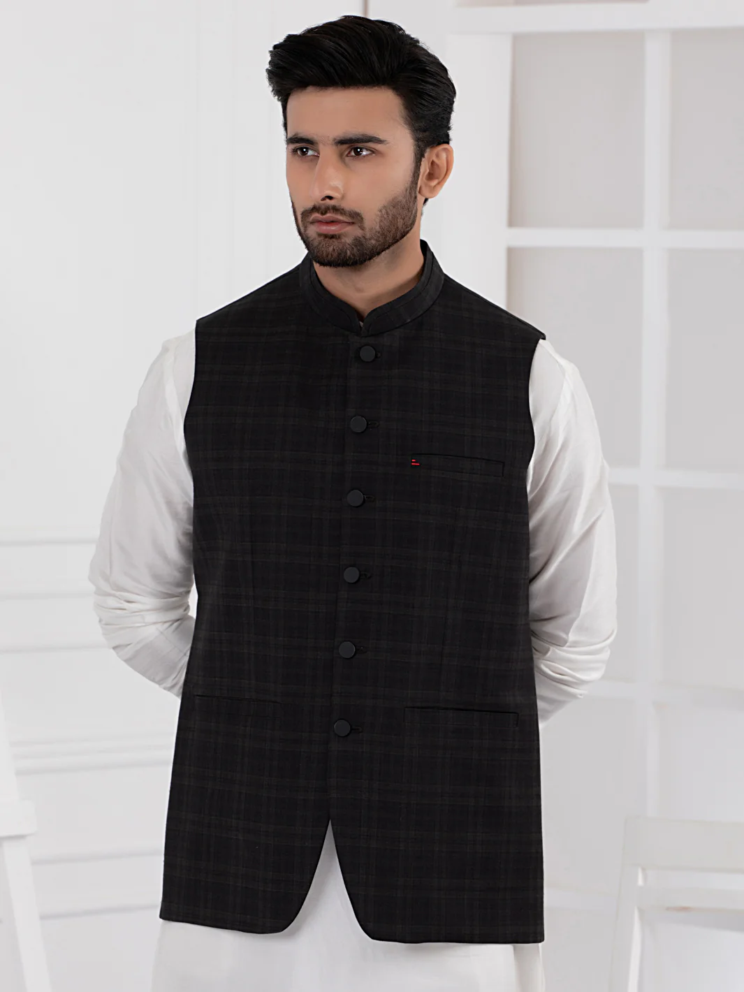Black Blended Waistcoat - AL-WC-408 - Image 3