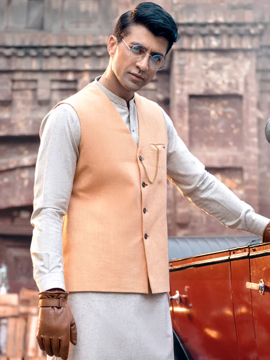Beige Blended Waistcoat - AL-WC-416 - Image 8