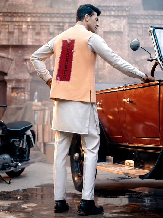 Beige Blended Waistcoat - AL-WC-416 - Image 9
