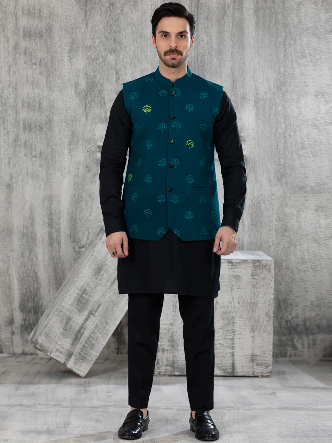 Bottle Green Blended Waistcoat - AL-WC-417 - Image 2