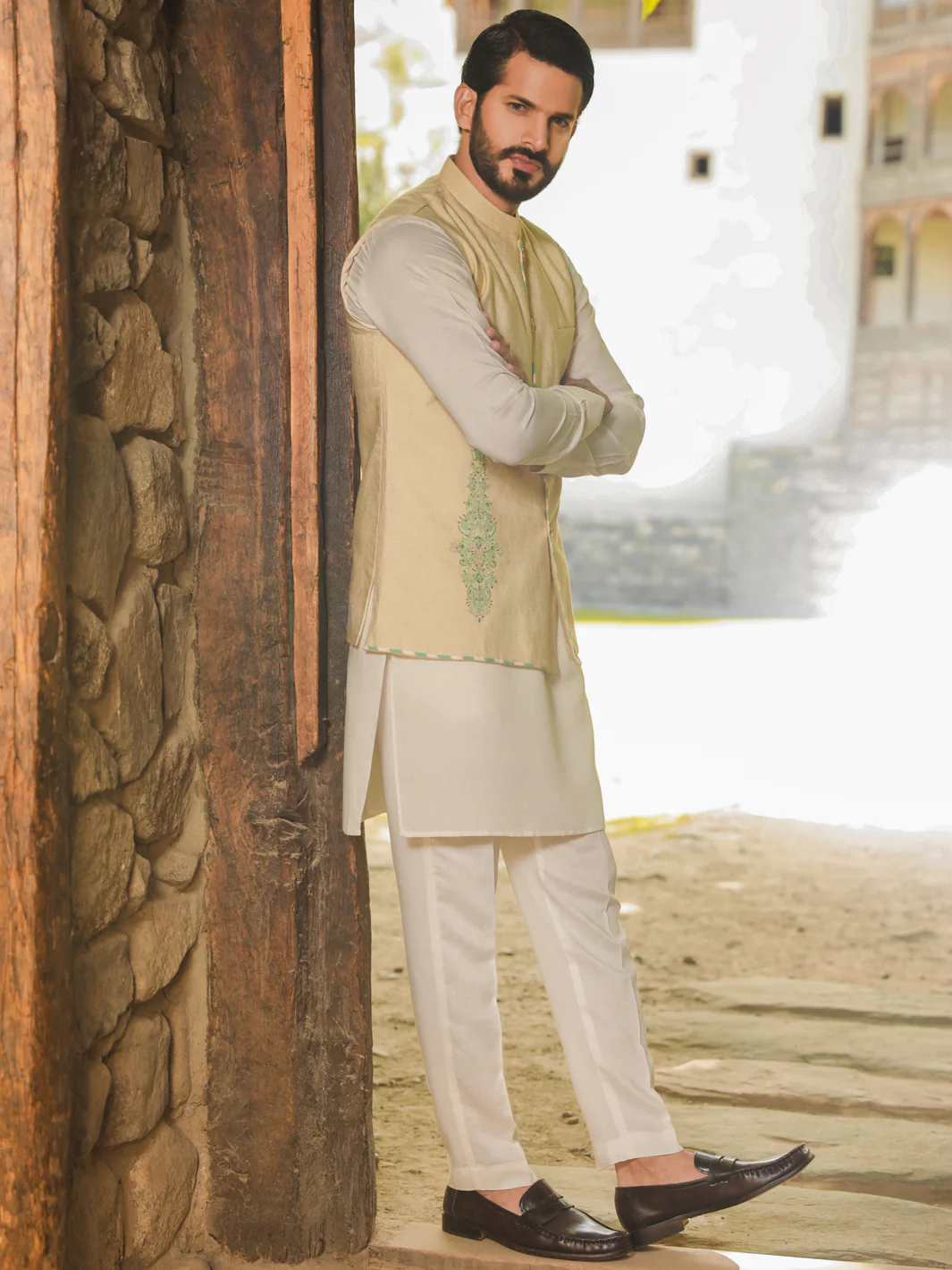 Cream Blended Waistcoat - AL-WC-424