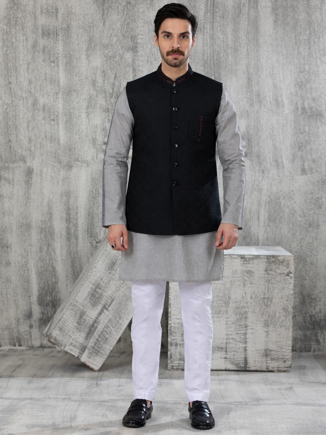 Black Blended Waistcoat - AL-WC-444 - Image 2