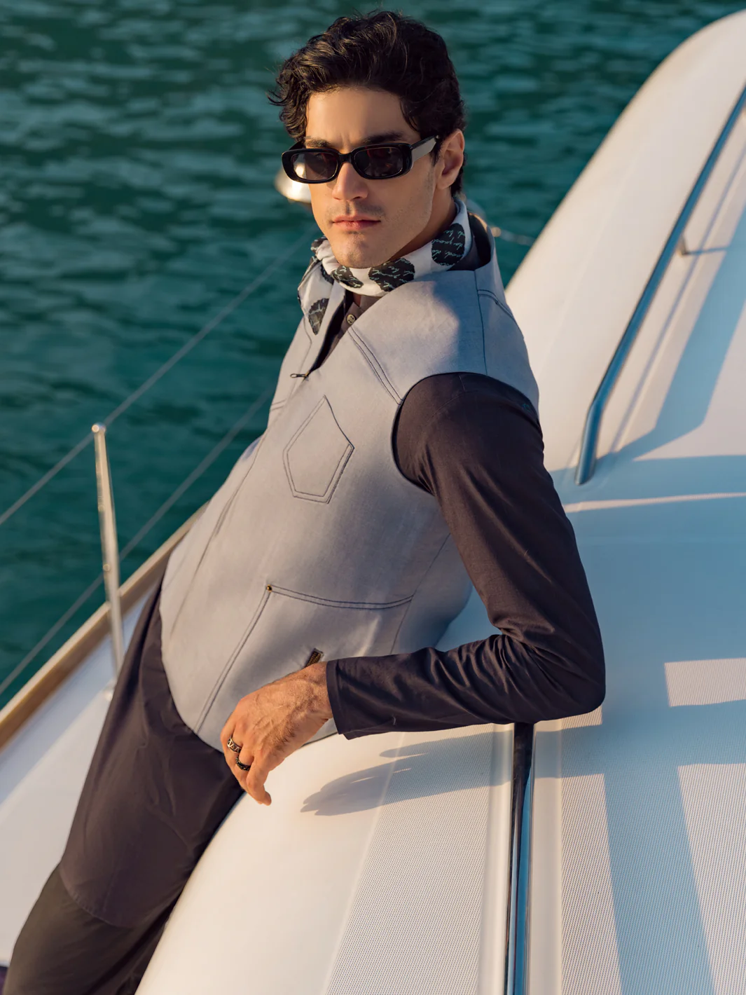 Light Blue Blended Waistcoat - AL-WC-449 - Image 2