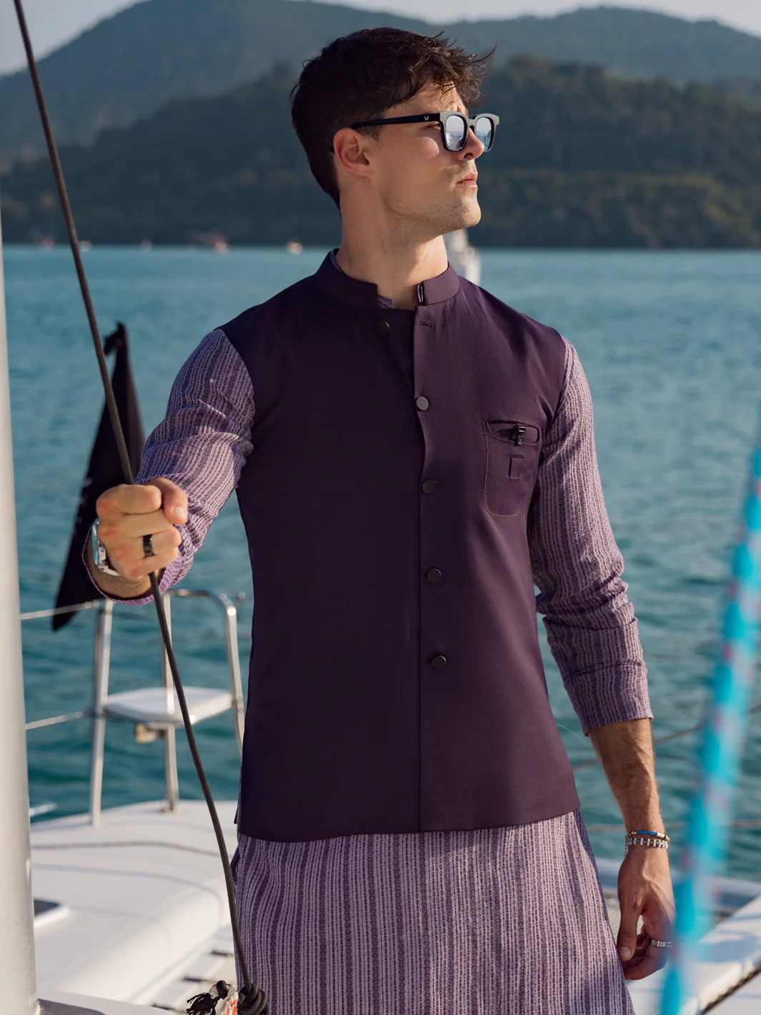 Purple Blended Waistcoat - AL-WC-456 - Image 2