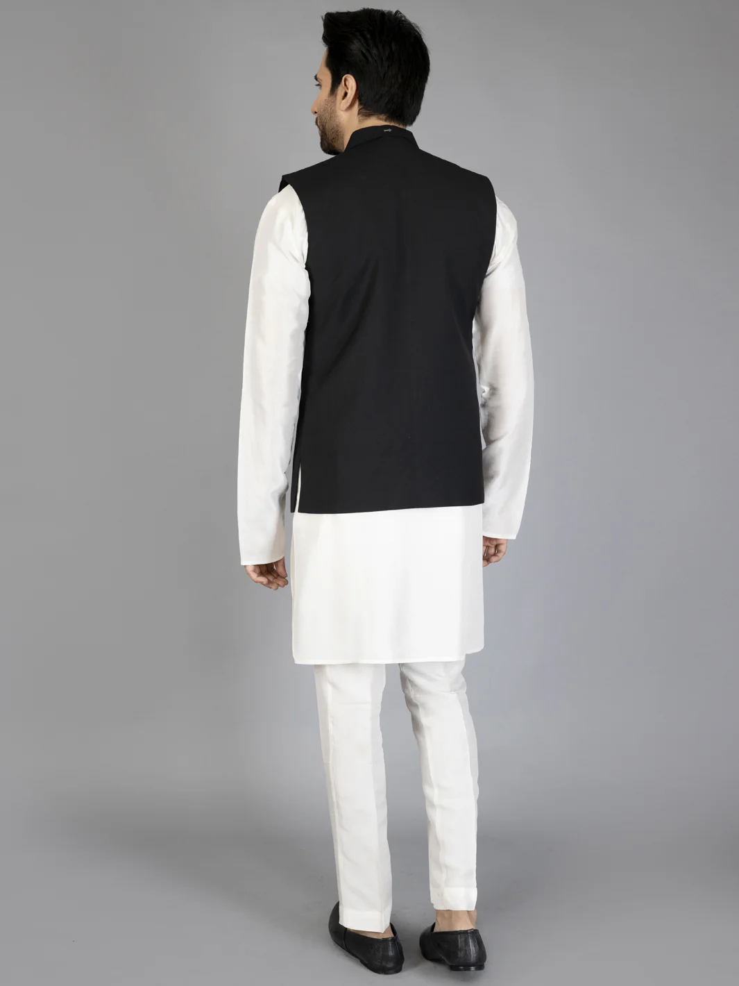 Black Taflon Rayon Waistcoat - AL-WC-463 - Image 4