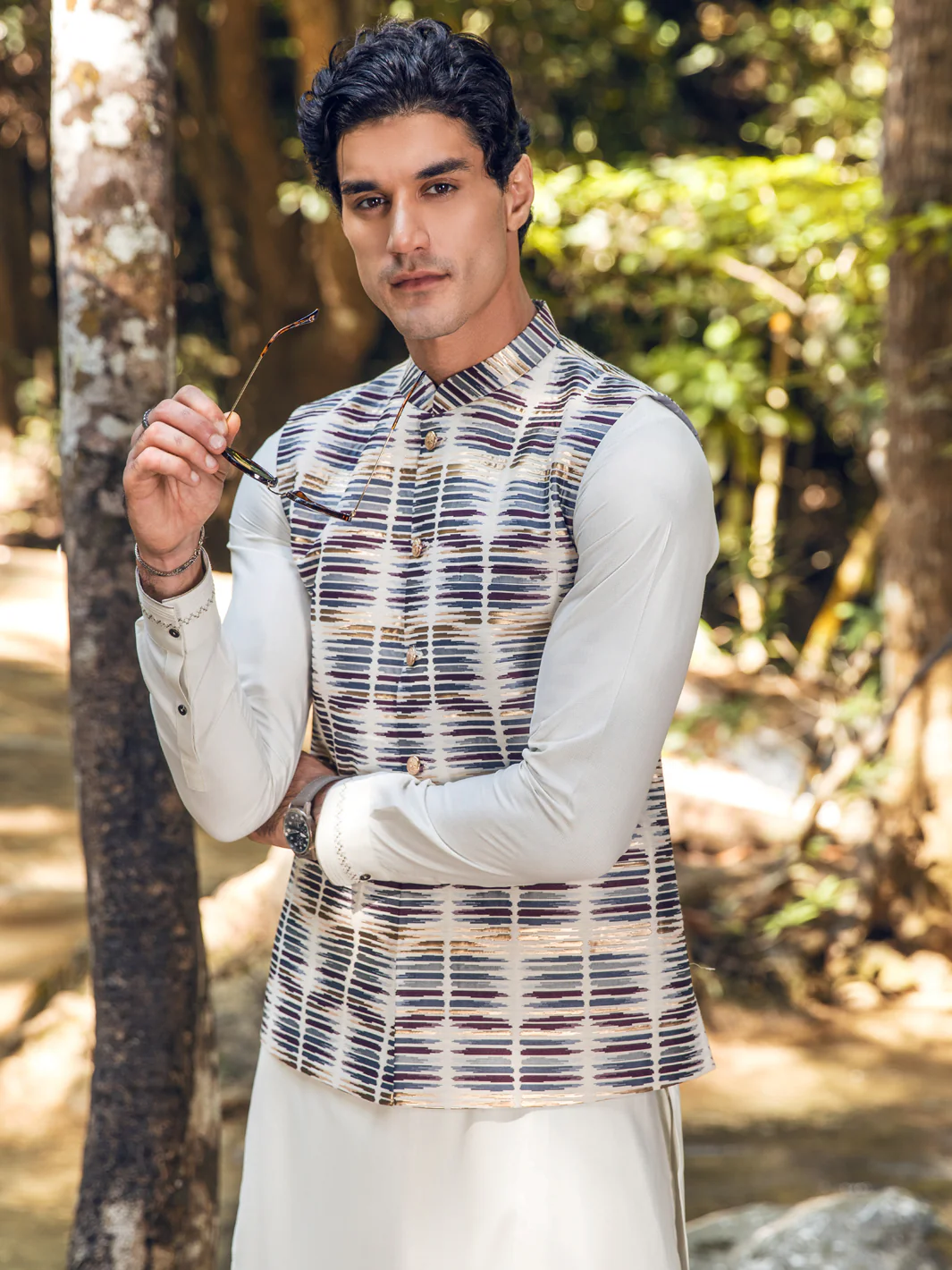 Off White Blended Waistcoat - AL-WC-464 - Image 3