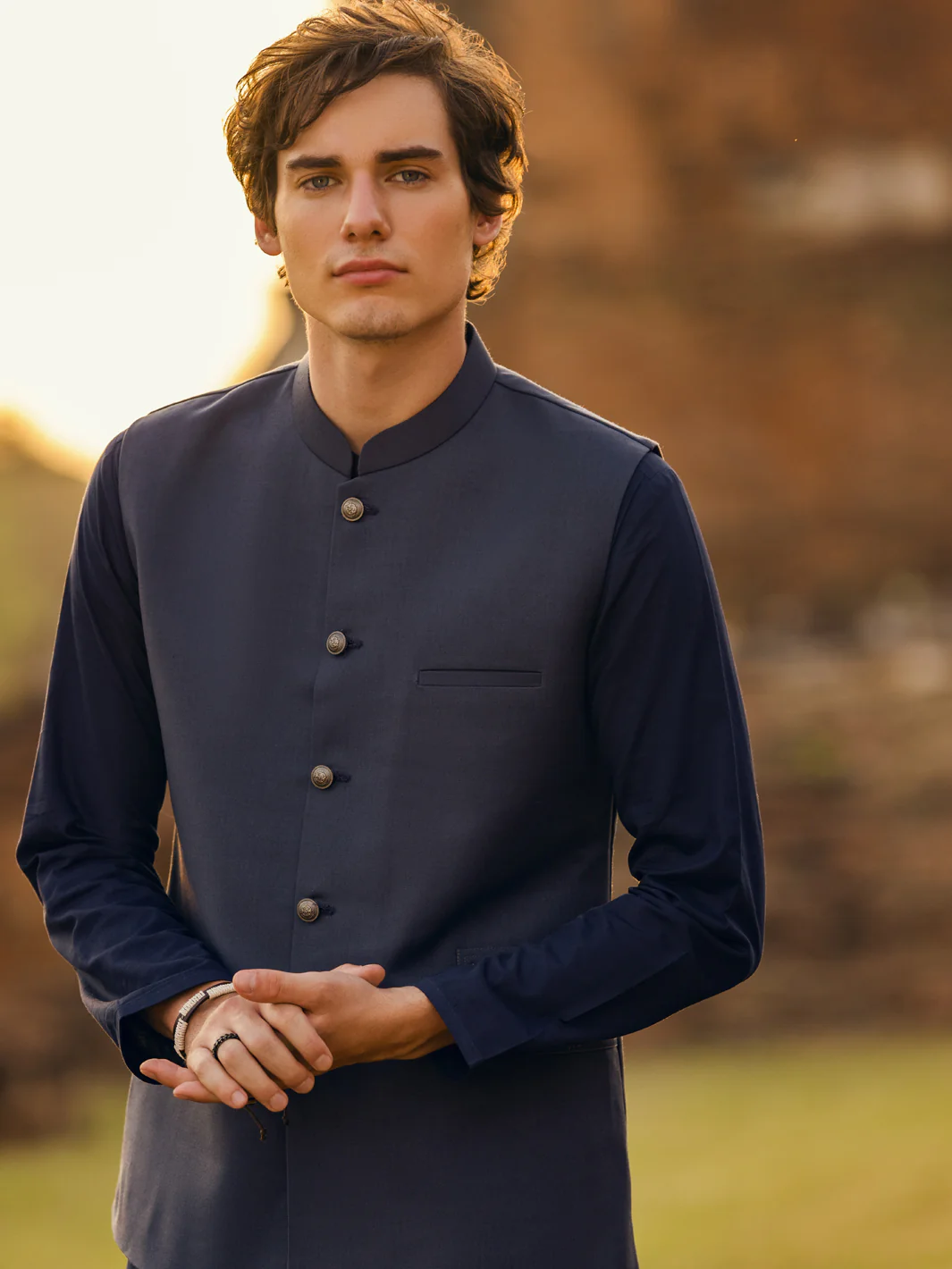 Blue Blended Waistcoat - AL-WC-481 - Image 2