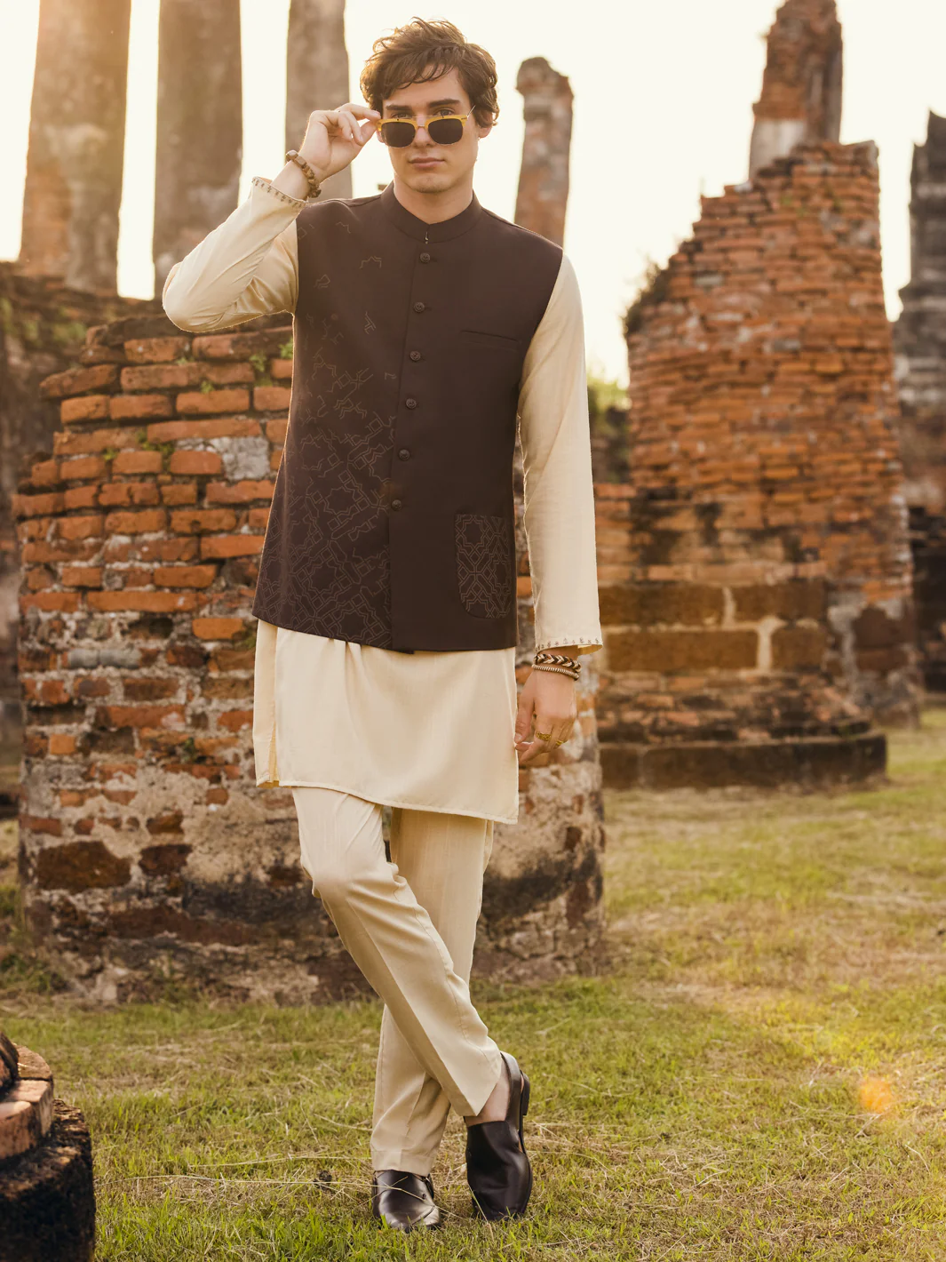 Dark Brown Blended Waistcoat - AL-WC-487