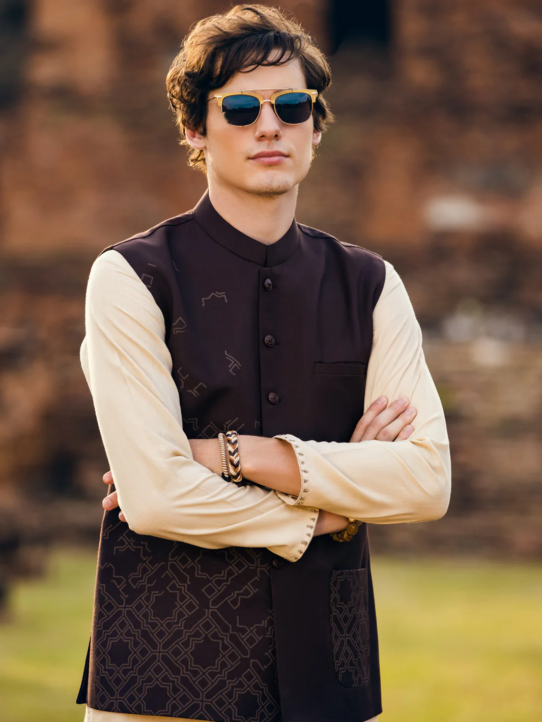 Dark Brown Blended Waistcoat - AL-WC-487 - Image 4