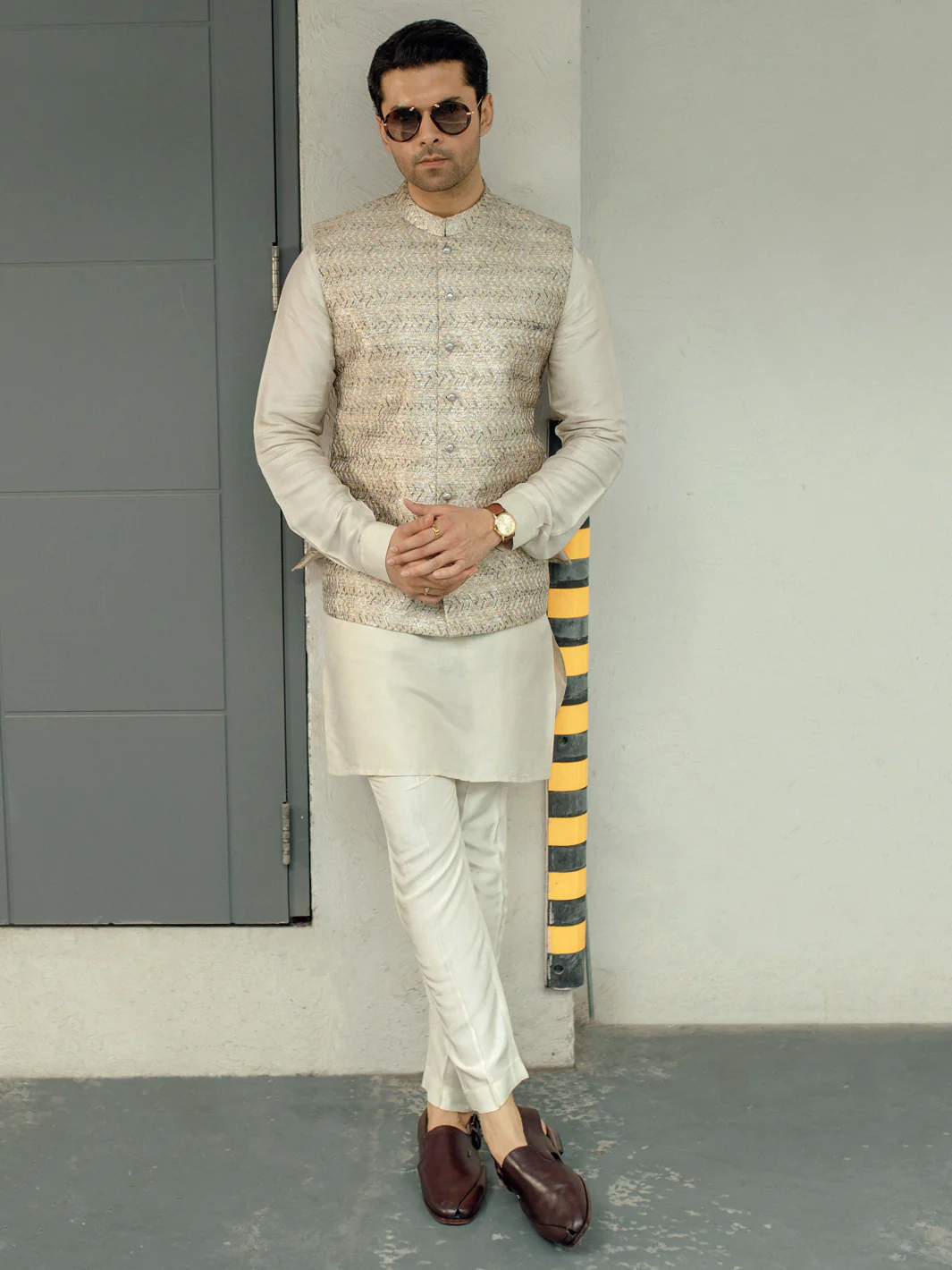 Dull Gold Blended Waistcoat - AL-WC-498