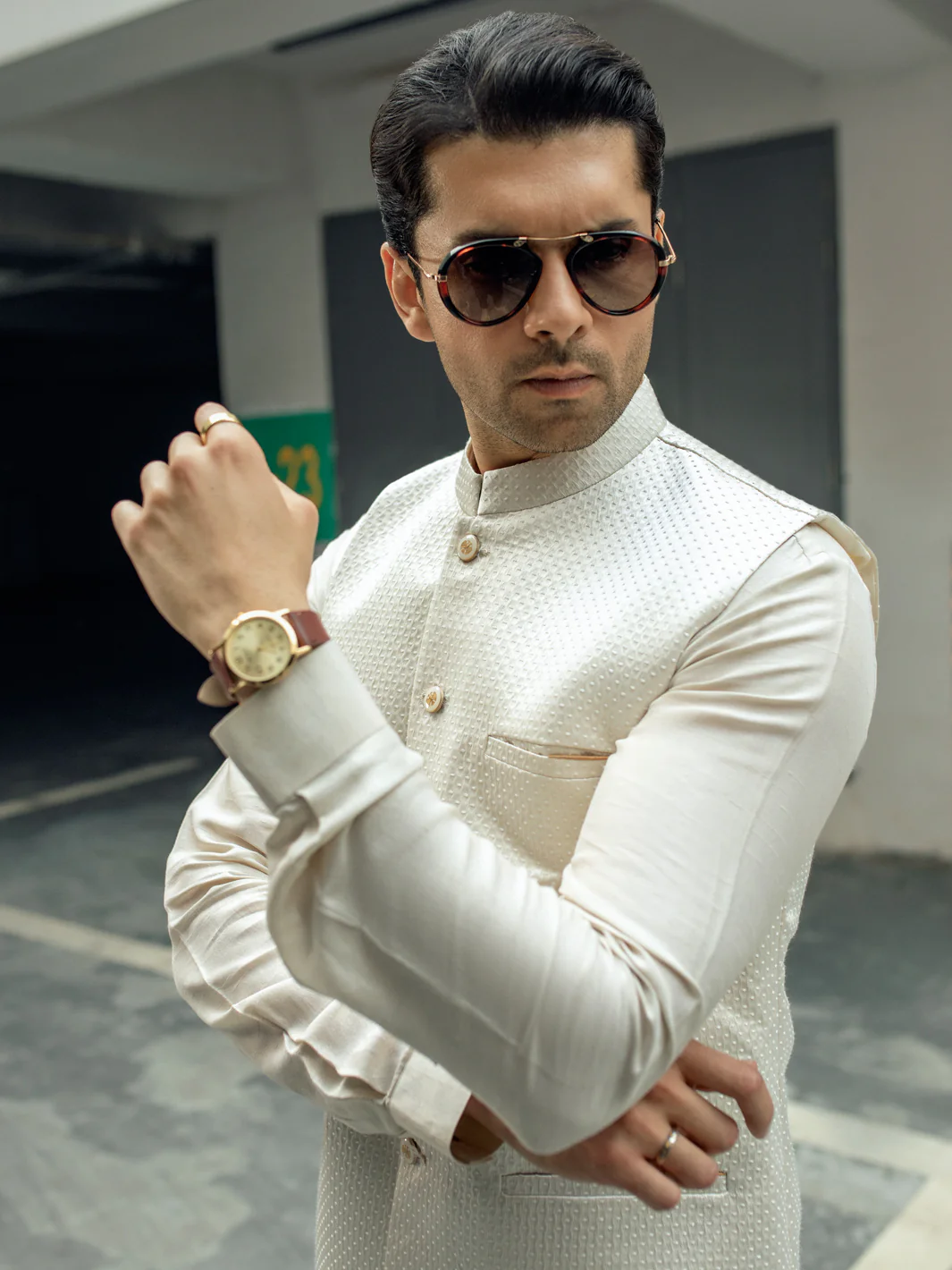 Off White Blended Waistcoat - AL-WC-505 - Image 2