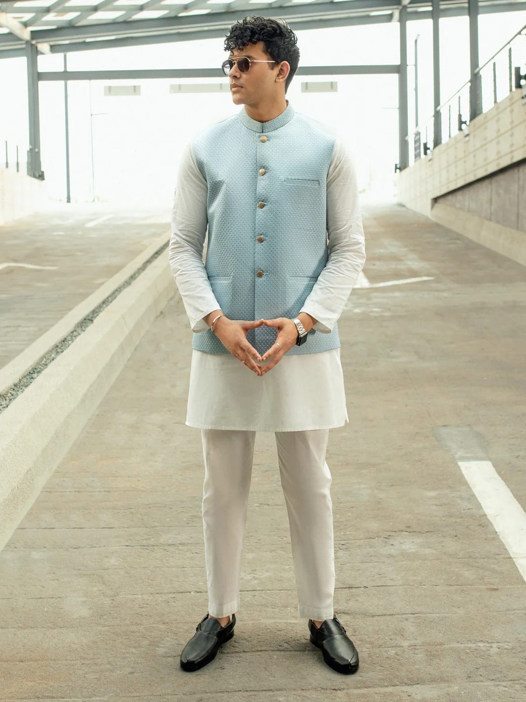 Light Blue Blended Waistcoat - AL-WC-510