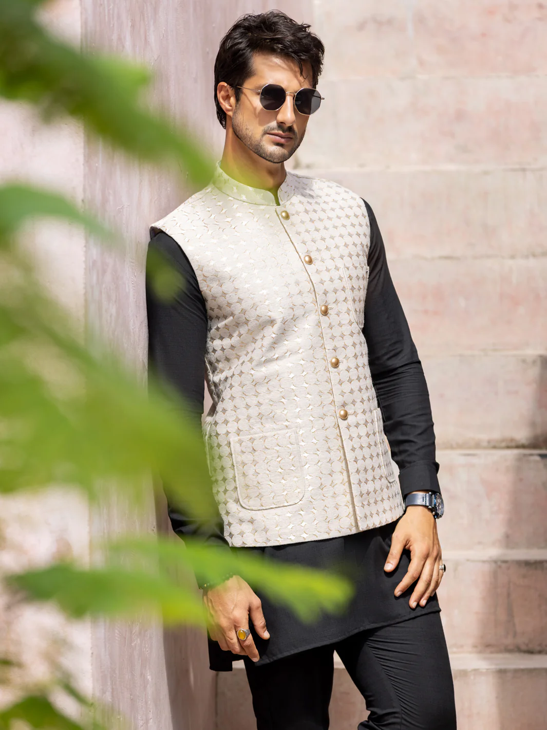 Off White Blended Waistcoat - AL-WC-523 - Image 3