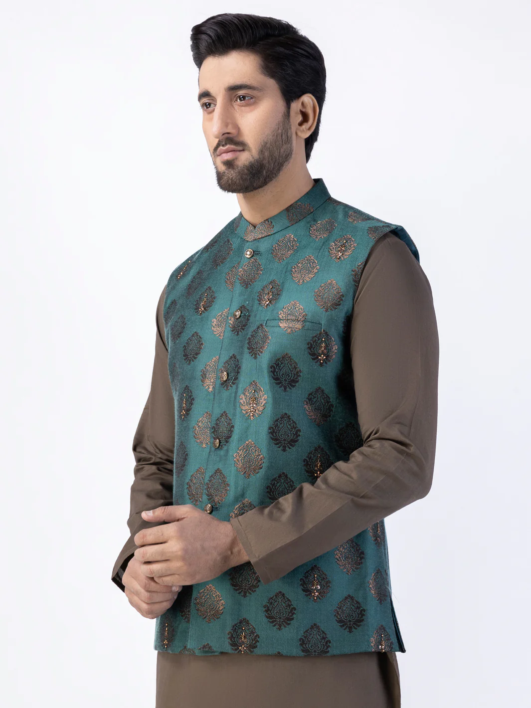 Green Blended Waistcoat - AL-WC-530 - Image 3