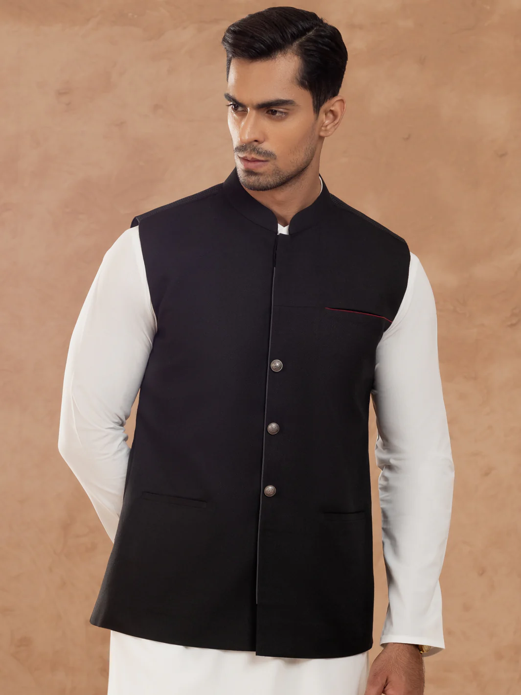 Black Blended Waistcoat - AL-WC-545 - Image 4