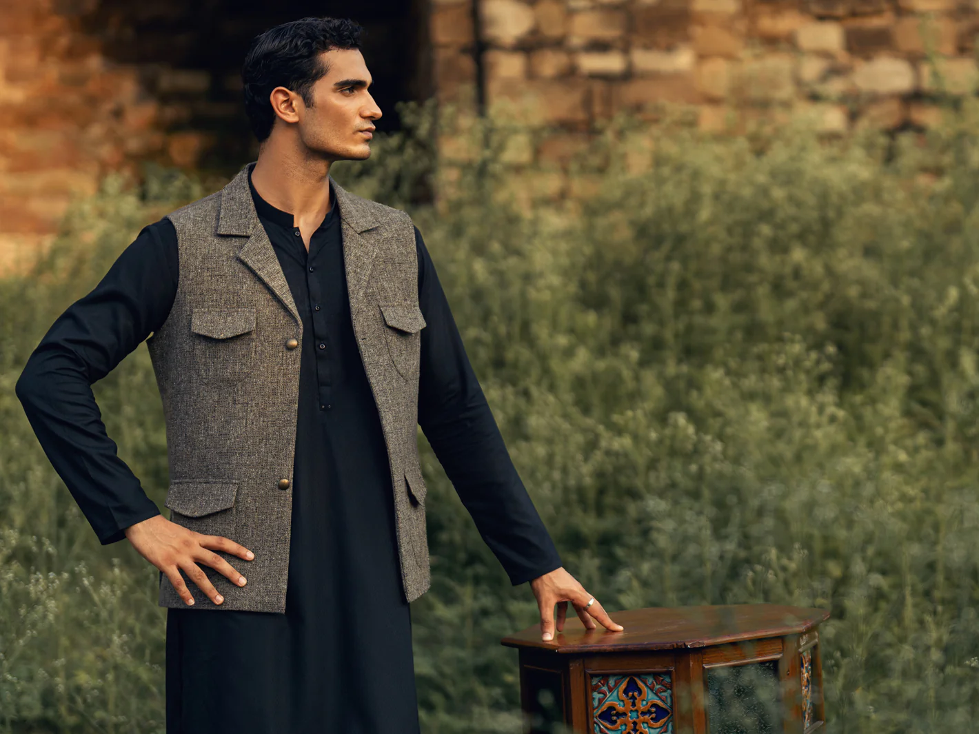Olive Green Waistcoat - AL-WC-603 - Image 5