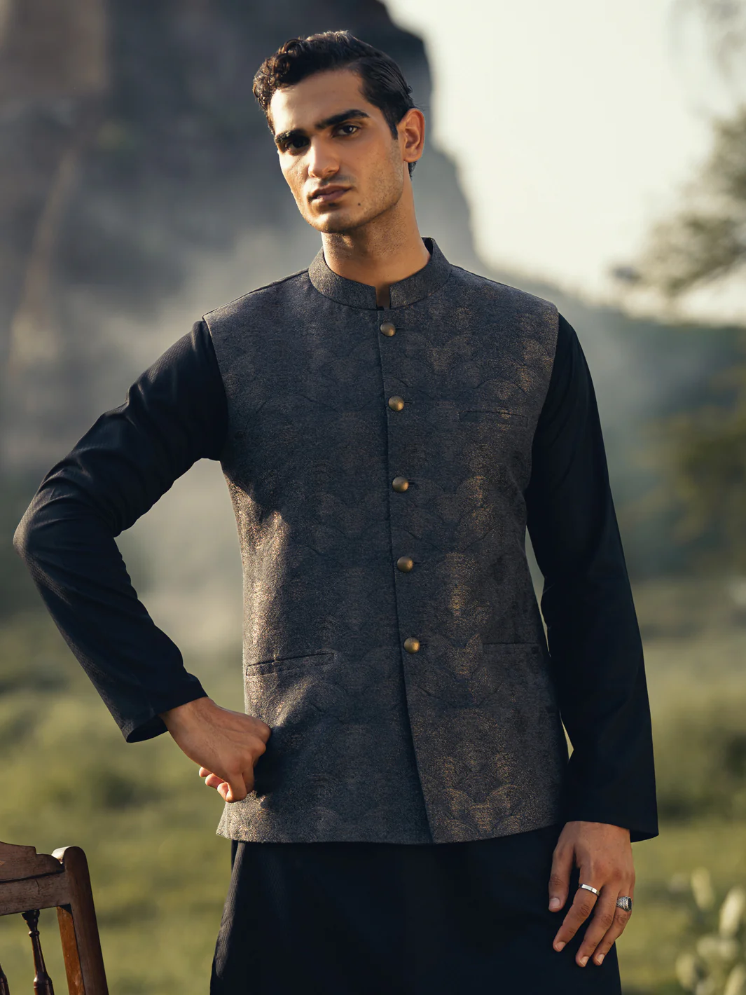 Dark Grey Formal Waistcoat - AL-WC-605 - Image 3