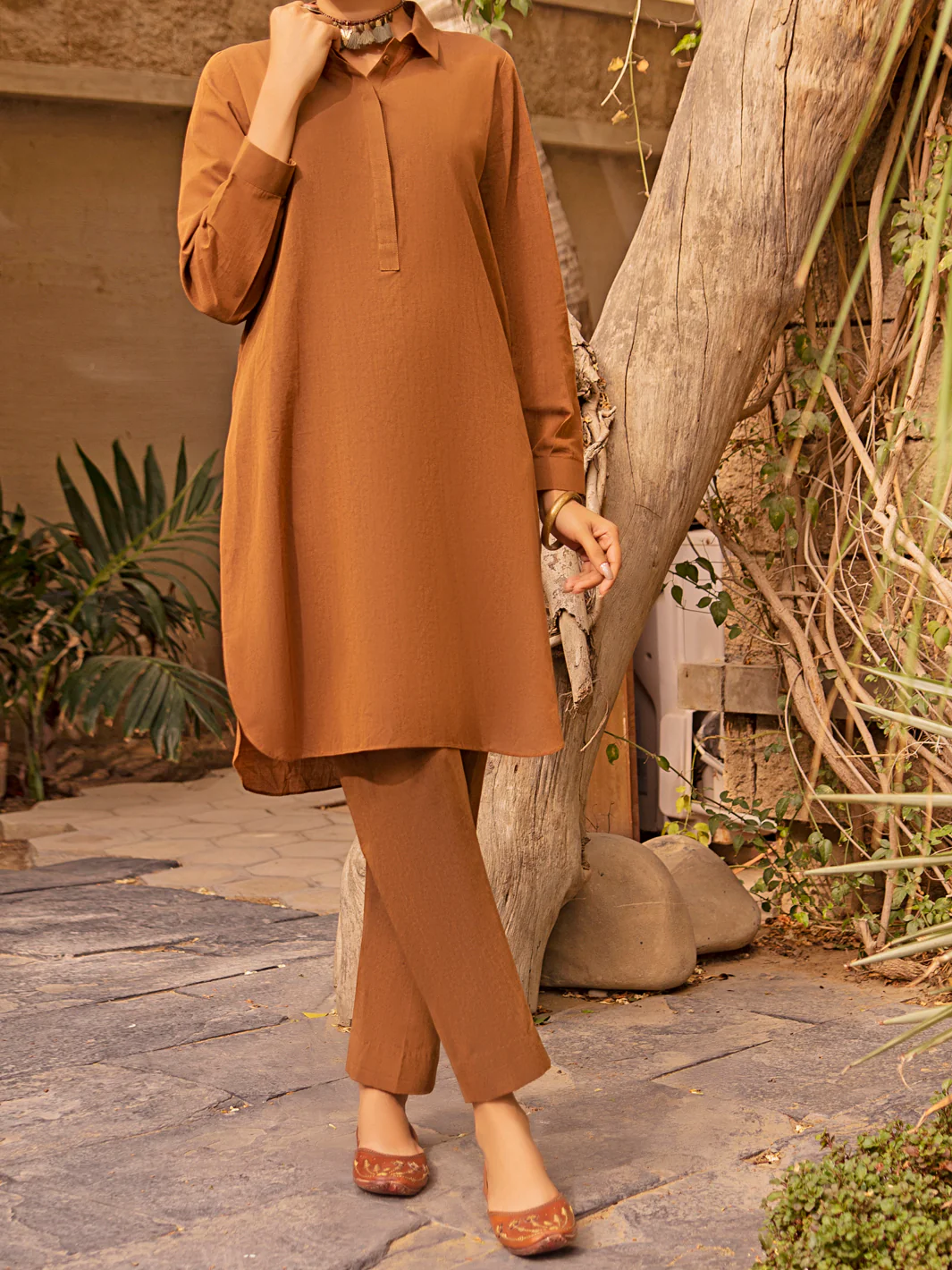 Brown Bunnat 2 Piece Stitched - ALCR-2PS-LKS-1029
