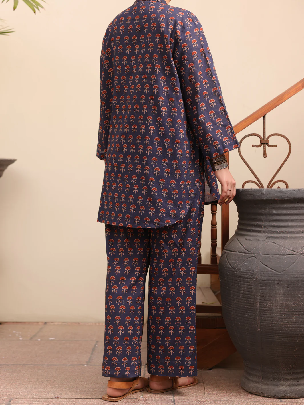 Blue Cotton 2 Piece Stitched - ALCR-2PS-LKS-1063 - Image 2