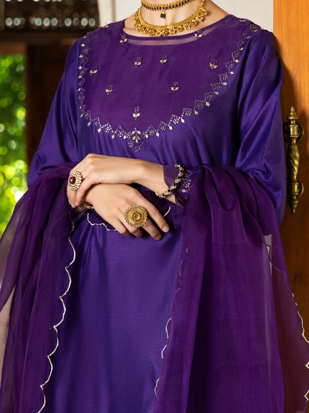 Purple Modal 2 Piece Stitched - ALCR-2PS-LKS-1072 - Image 3