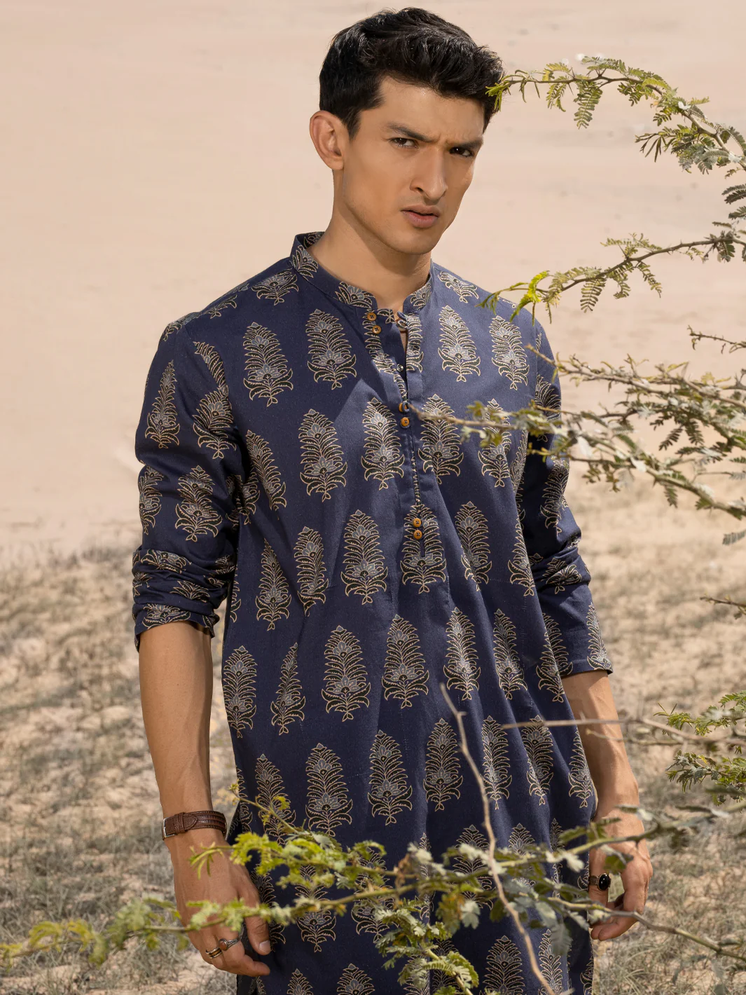 Blue Cotton Short Kurta - ALCR-K-035 - Image 2