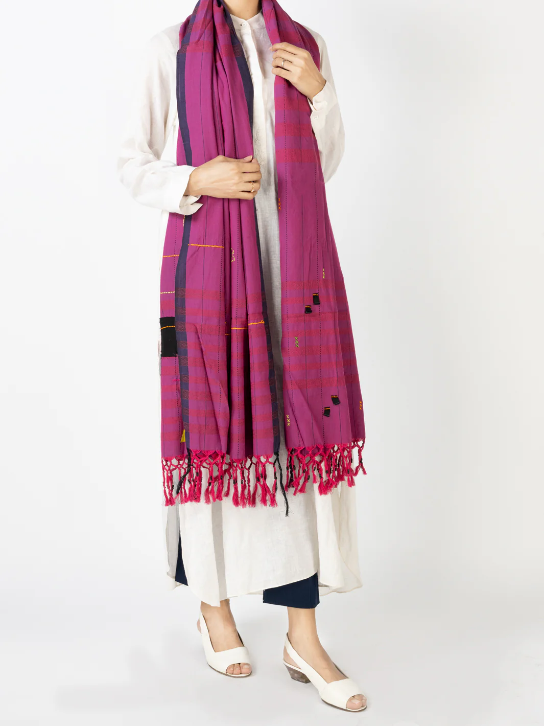 Magenta Cotton Women Stole - ALCR-ST-1036