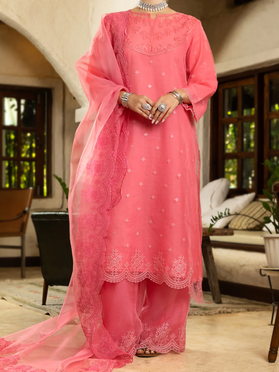 Pink Women Stole - ALCR-ST-1048