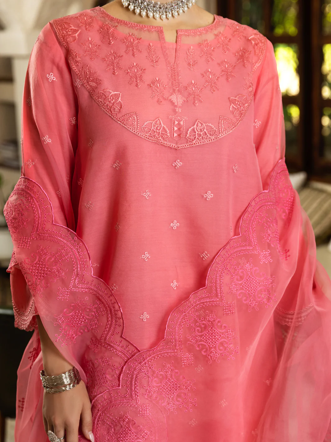 Pink Women Stole - ALCR-ST-1048 - Image 2