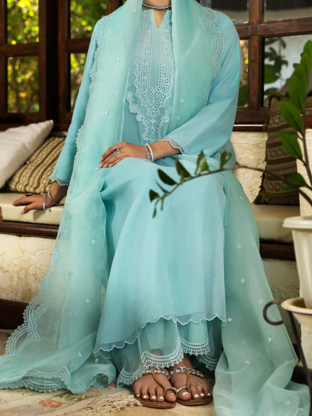 Ice Blue Women Stole - ALCR-ST-1050