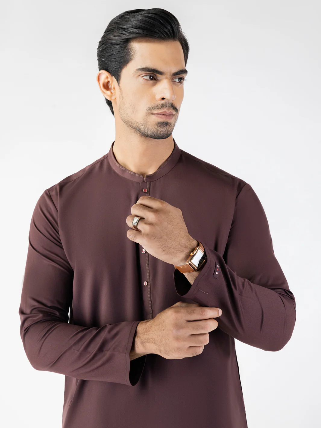Maroon Blended Kurta - ALET-K-2006 - Image 2