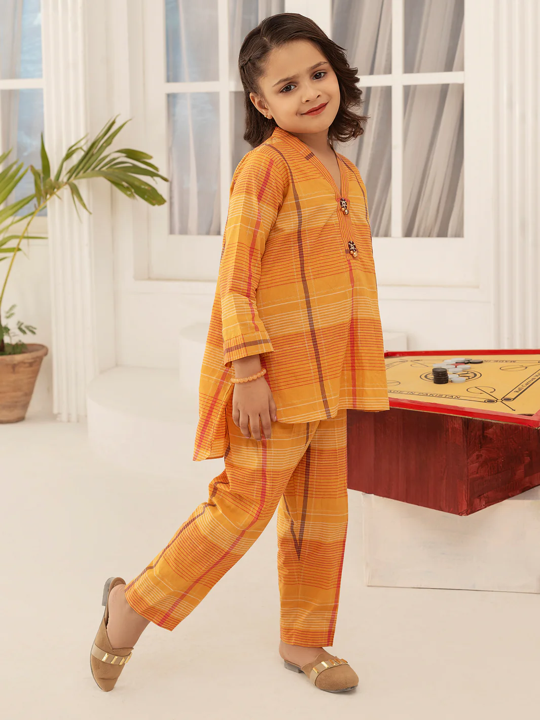 Mustard Yarn Dyed 2 Piece Stitched - ALGR-2PS-LKS-1007 - Image 2