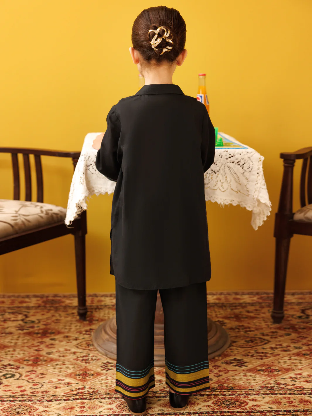 Black Yarn Dyed 2 Piece Stitched - ALGR-2PS-LKS-1017 - Image 2