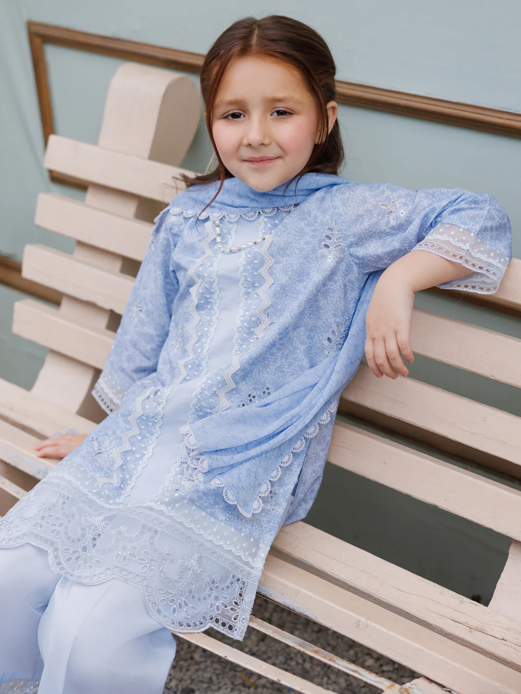 Sky Blue  Lawn Formal 3Pc Stitched - ALGR-3PS-LS-038 - Image 3