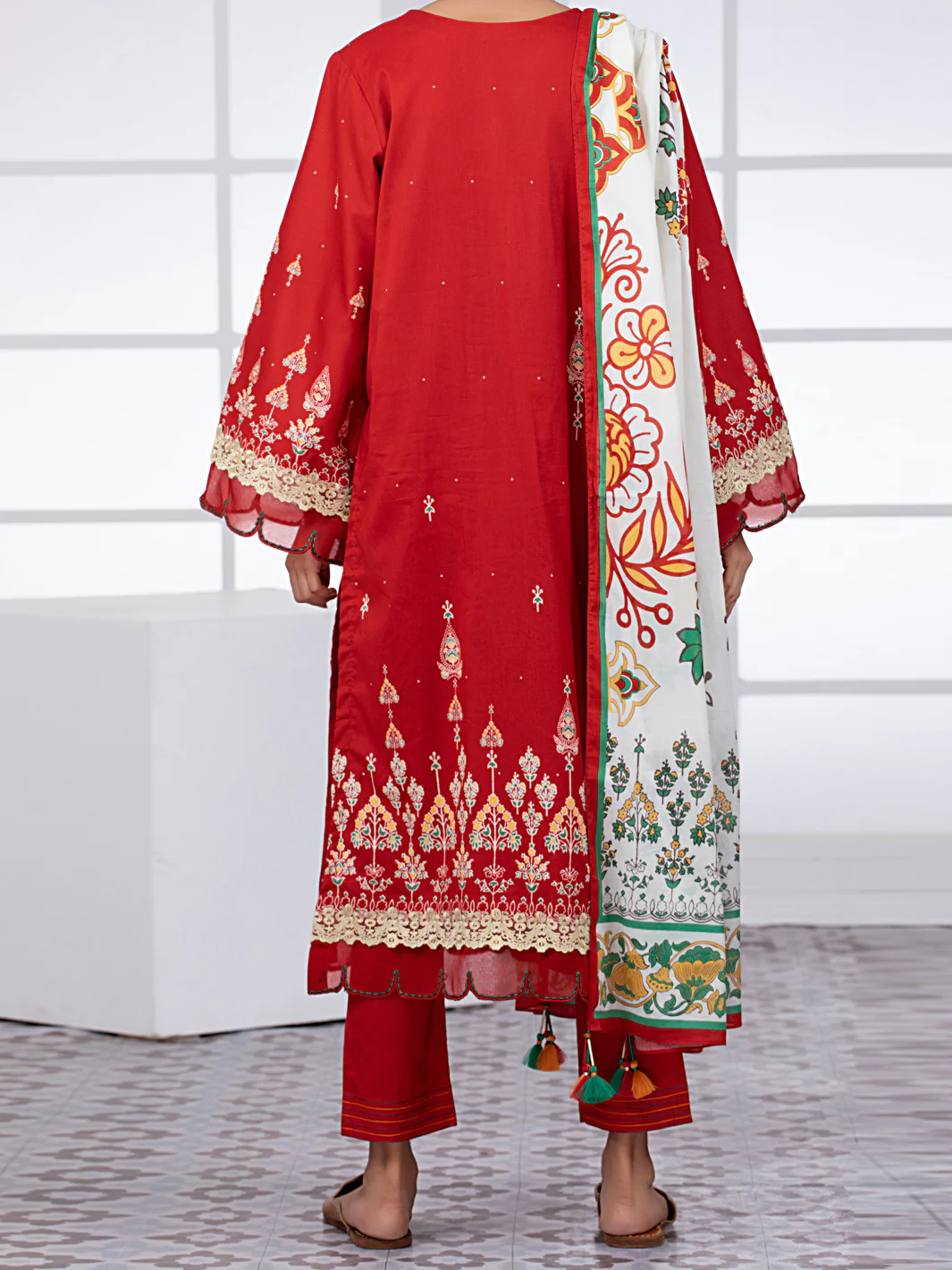 Maroon Lawn 2 Piece Unstitched - ALP-2PS-1447B - Image 2