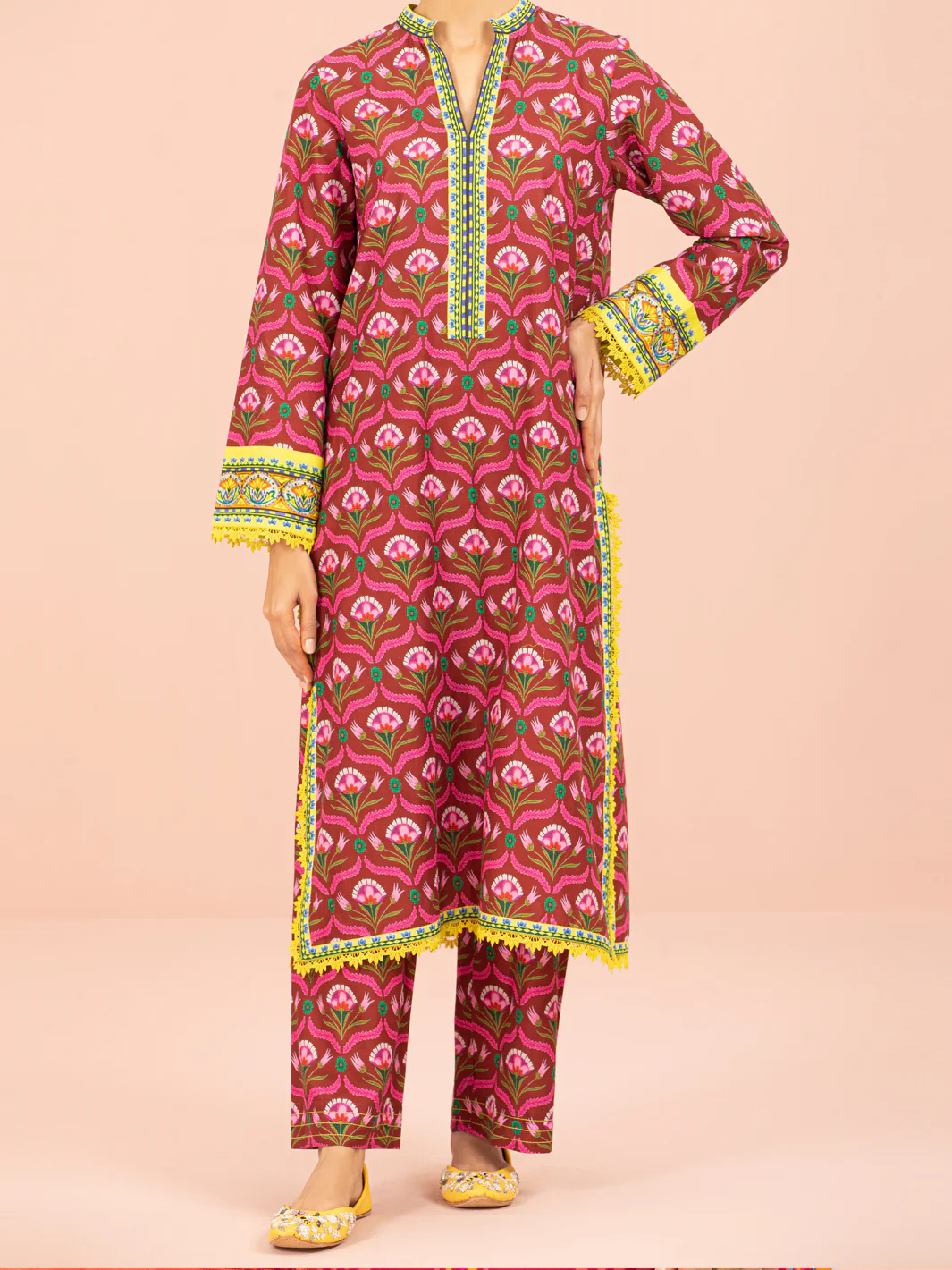 Maroon Lawn 2 Piece Unstitched - ALP-2PS-1565