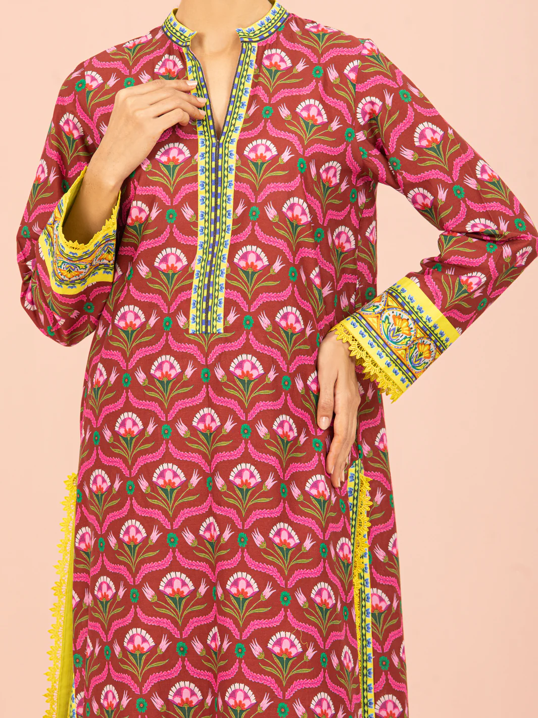 Maroon Lawn 2 Piece Unstitched - ALP-2PS-1565 - Image 3