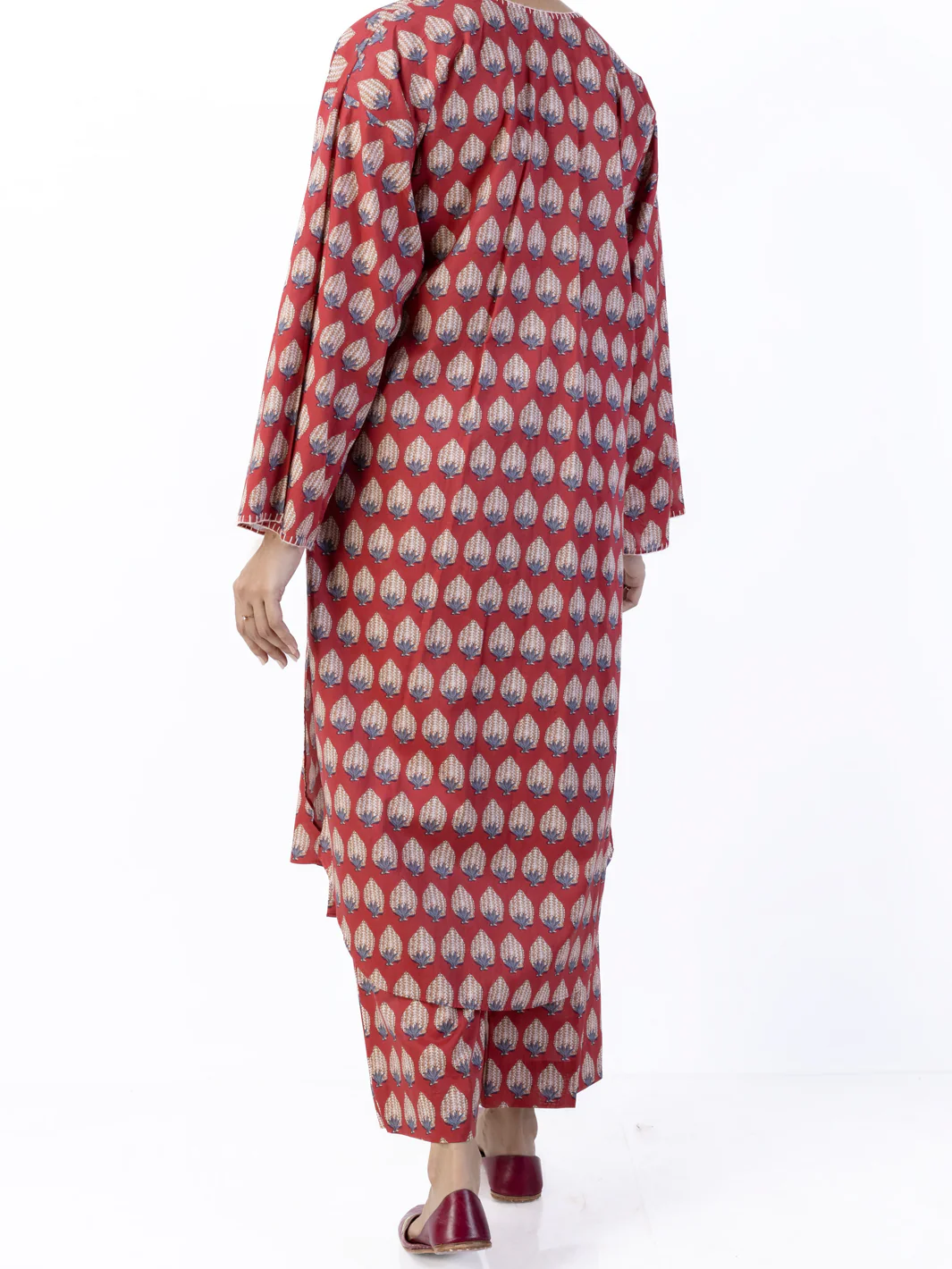 Red Lawn 2Pc Unstitched - ALP-2PS-1737 - Image 2