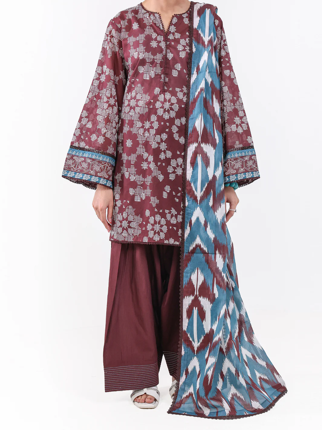 Brown Lawn 2Pc Unstitched - ALP-2PS-LKD-2469