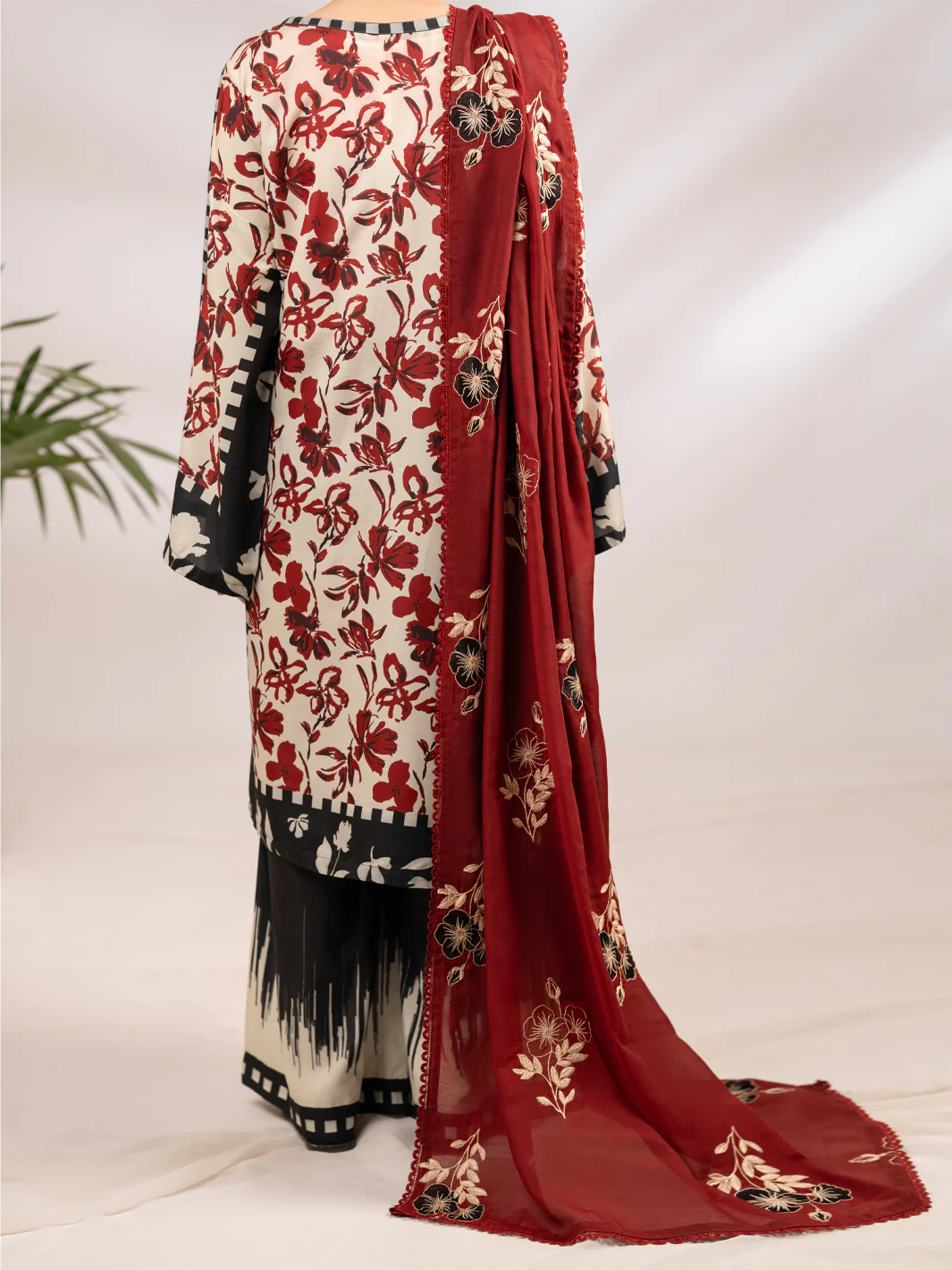 Maroon Silk Lawn 2Pc Stitched - ALP-2PS-LKS-2339 - Image 3