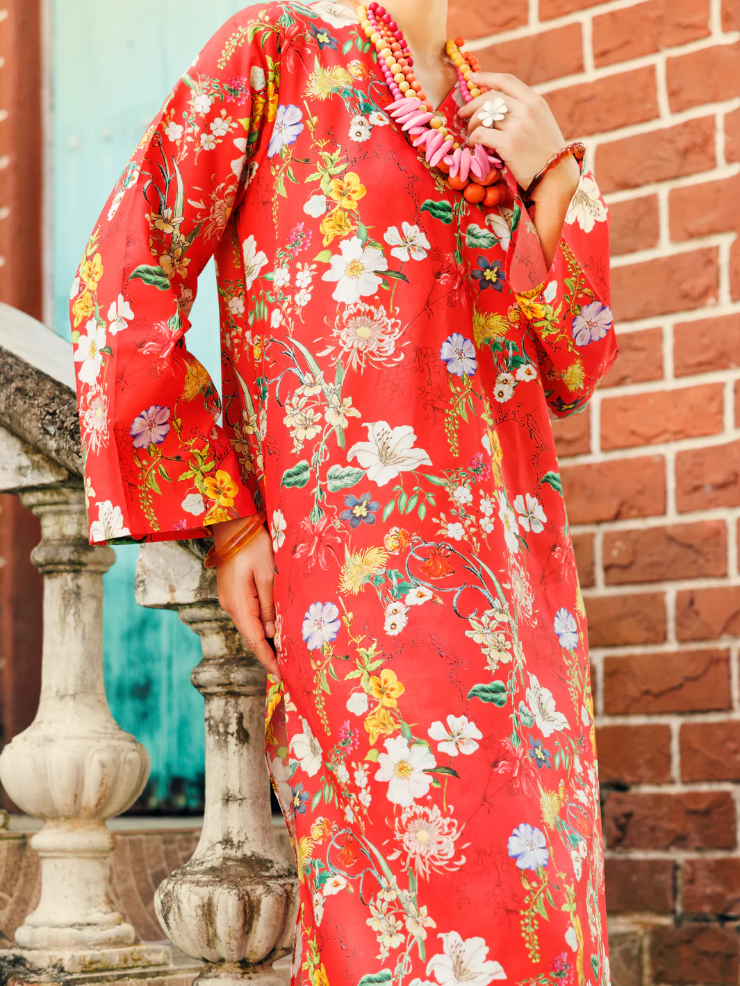 Orange Lawn 2 Piece Stitched - ALP-2PS-SLKS-2094 - Image 3